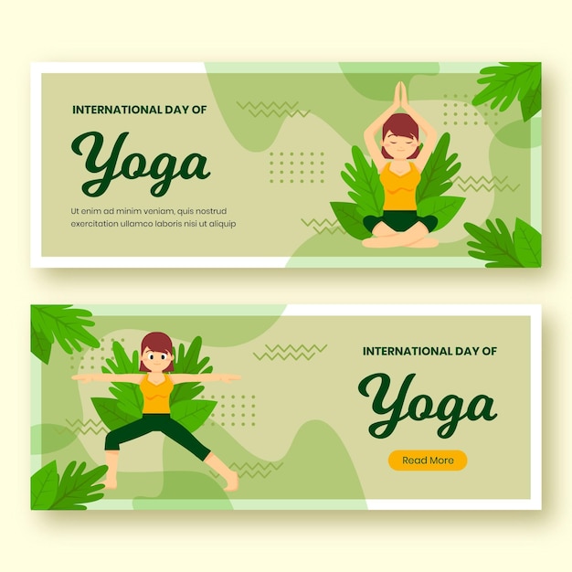 Conjunto De Banners De D A Internacional Plano Org Nico Del Yoga