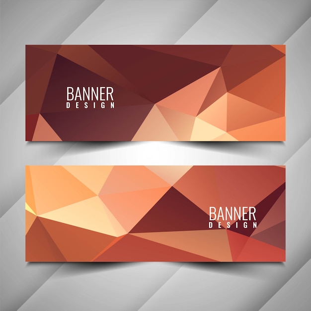 Conjunto de banners geométricos modernos abstractos Vector Premium