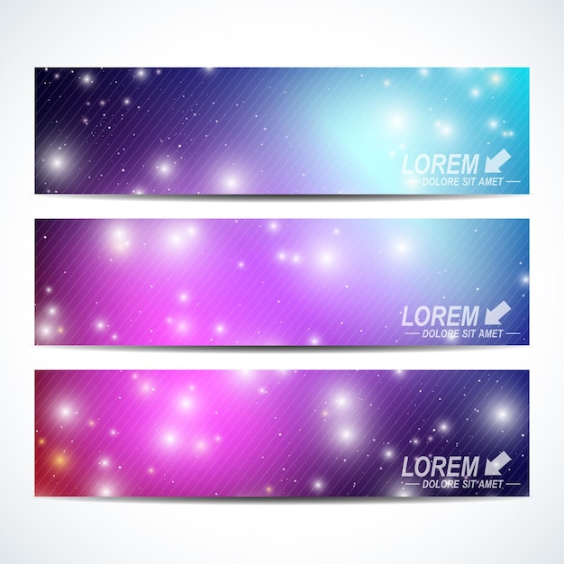 Conjunto De Banners Horizontales Vectoriales Vector Premium