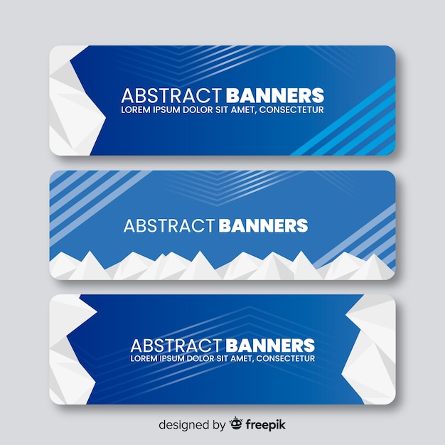 Conjunto de banners modernos con diseño abstracto Vector Gratis