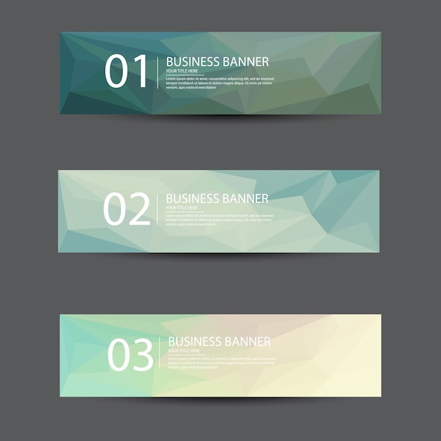 Un Conjunto De Banners Vectoriales Con Fondo Poligonal Vector Premium