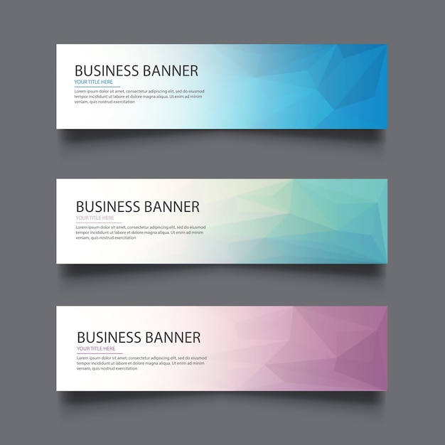 Un Conjunto De Banners Vectoriales Con Fondo Poligonal Vector Premium