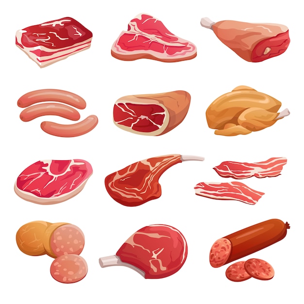 Conjunto De Dibujos Animados De Carne Fr Premium Vector Freepik | Sexiz Pix