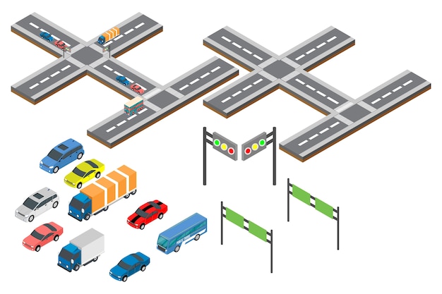 Un Conjunto De Carreteras Isom Tricas Vector Premium