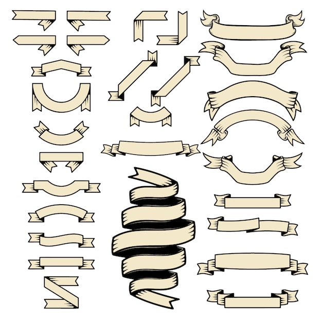 Conjunto De Las Cintas Vector Premium 9264