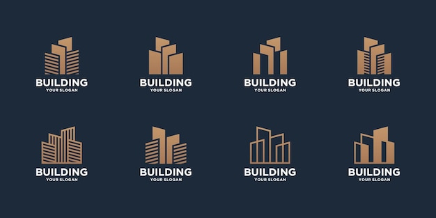 Conjunto De Colecci N De Vectores De Logotipo De Edificio Moderno