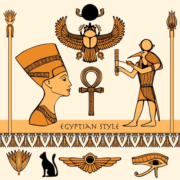 Conjunto De Colores De Egipto | Vector Premium