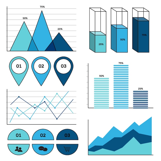 Conjunto de elementos de infografía empresarial Vector Premium