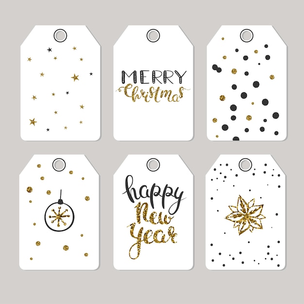 Conjunto De Etiquetas De Navidad Para Regalos Y Regalos Etiquetas De Regalo De Vector Con Letras 