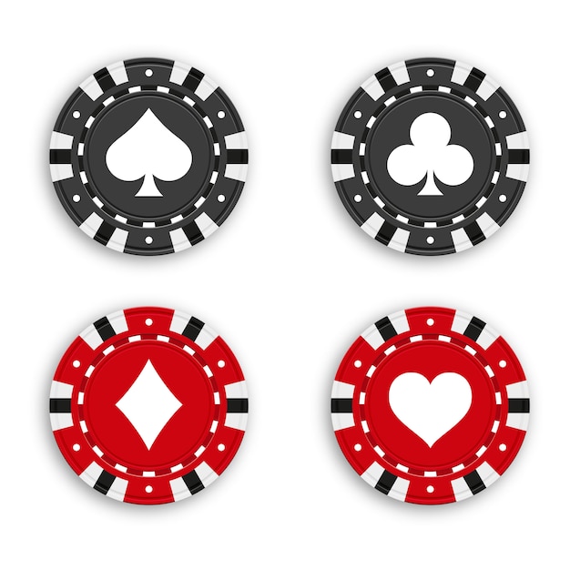 Conjunto de fichas para jugar al poker y al casino. | Vector Premium