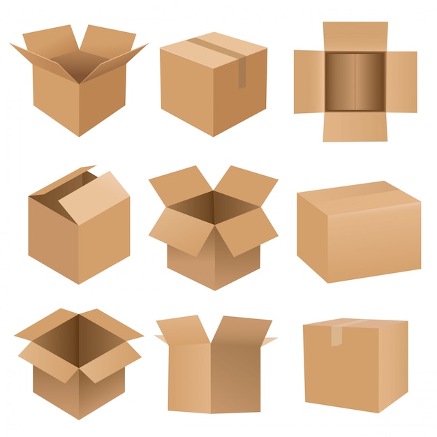 Download Conjunto grande de caja de reciclaje de dibujos animados ...