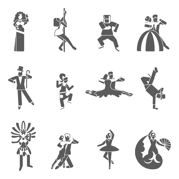 Conjunto De Iconos De Baile | Vector Premium