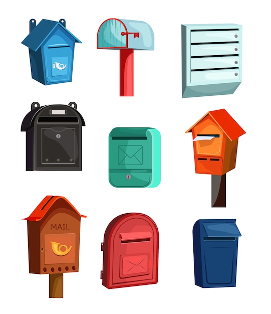 Posibilidades desesperación posibilidad Conjunto de iconos de buzones de correo | Vector Gratis