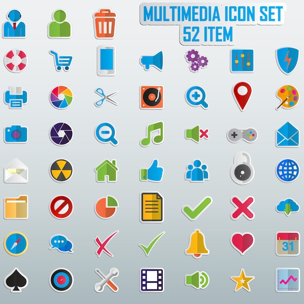 Descarga Vector De Conjunto De Iconos De Cine Colorido