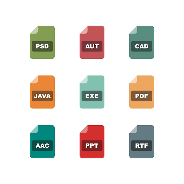 Conjunto De Iconos De Formatos De Archivo Vector Premium 4116