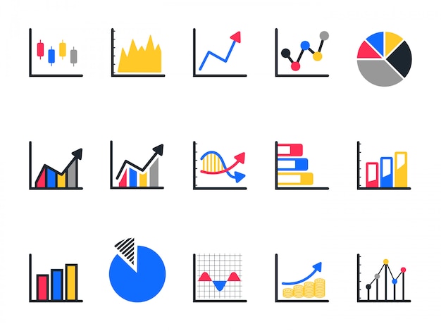 Icono Gráfico Gráfico Gráfico Circular De Línea De Color Aislado En