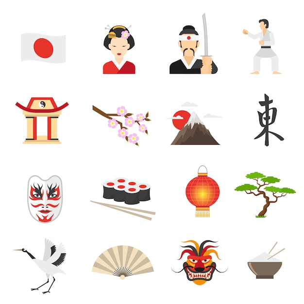 Conjunto De Iconos De Japón Vector Gratis 9939