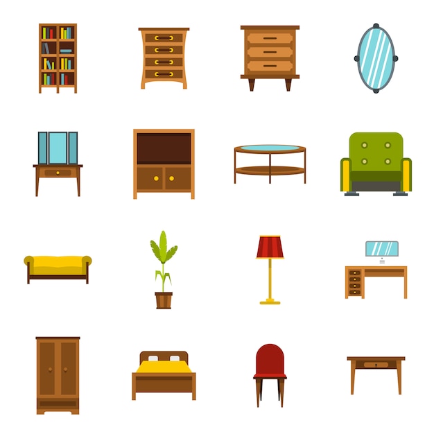 Conjunto De Iconos De Muebles Vector Premium 7573