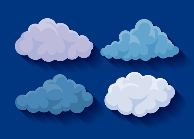 Conjunto de iconos de nubes | Vector Premium