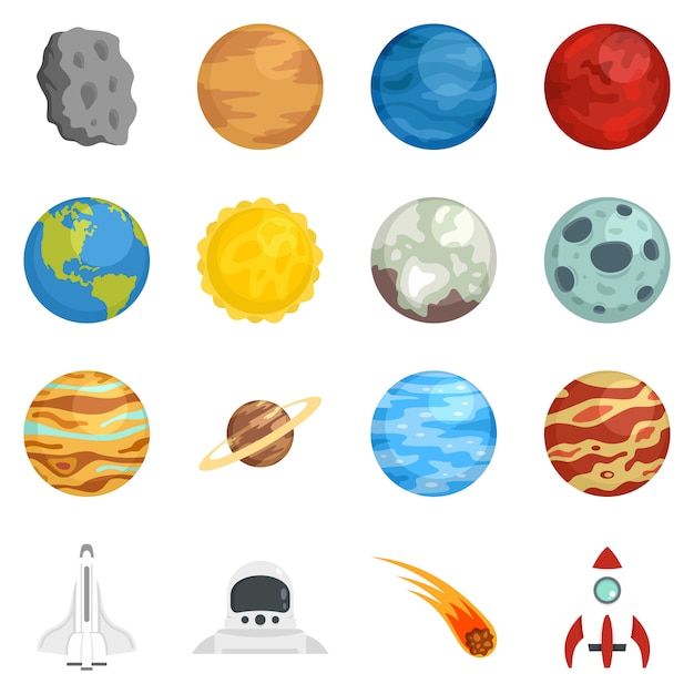 Conjunto De Iconos De Planetas Vector Premium 7059