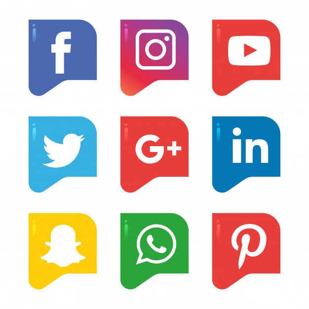 Conjunto De Iconos De Redes Sociales Logo Vector Premium