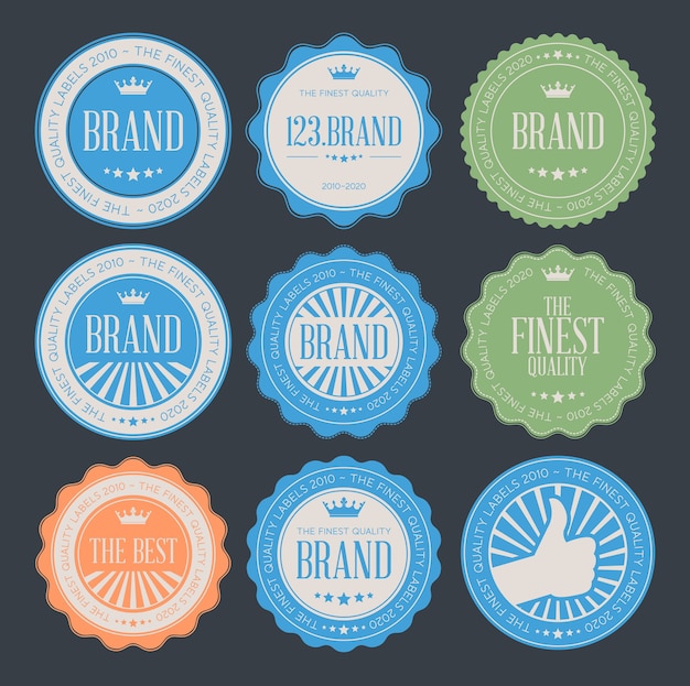 Conjunto de insignias de logotipo vintage retro Vector Premium