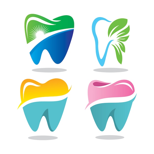 Conjunto De Logotipo Dental Vector Premium