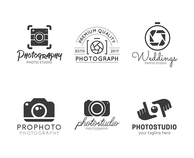 Conjunto De Logotipos De Fotograf A Vector Premium