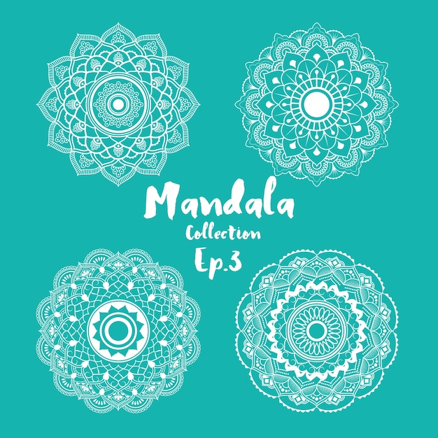 Conjunto De Mandala De Diseño Decorativo Y Ornamental Para Colorear