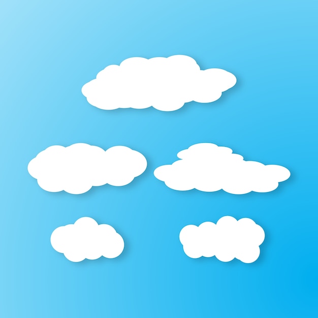 Conjunto de nubes blancas | Vector Premium