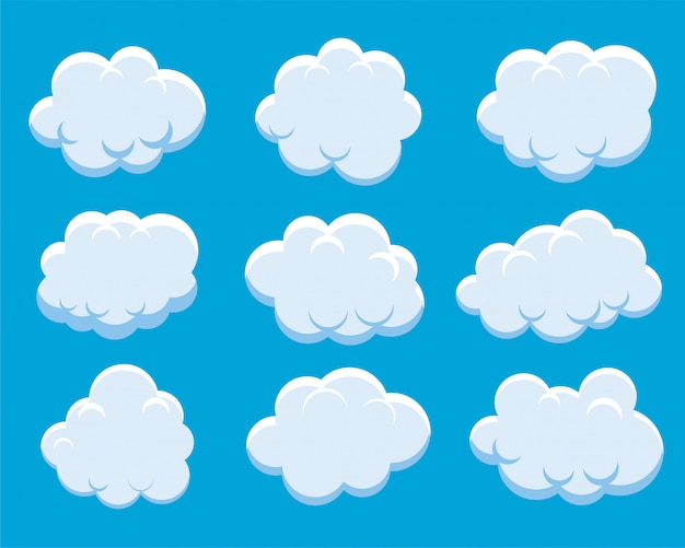 Conjunto de nubes esponjosas | Vector Gratis