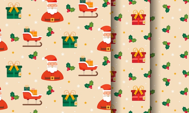 Conjunto De Patrones Sin Fisuras De Santa Claus Vector Premium 9775