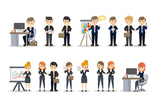 Conjunto De Personas De Negocios Vector Premium