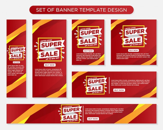 Conjunto De Plantilla De Banner Moderno De Promoci N Vector Premium