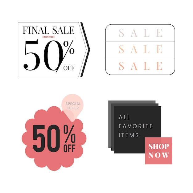 Conjunto de plantilla de diseño de promoción de venta vector gratuito