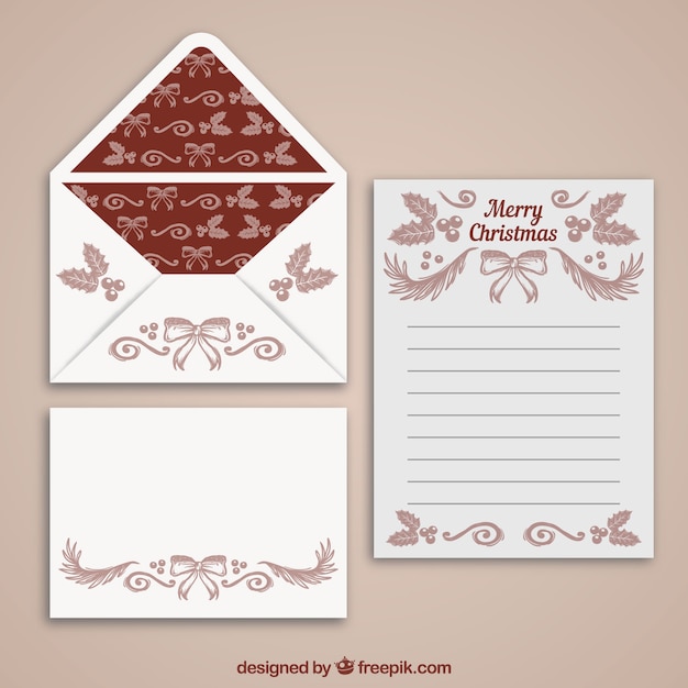 Conjunto De Plantillas De Sobres Y De Carta En Estilo Vintage Vector Gratis 7136