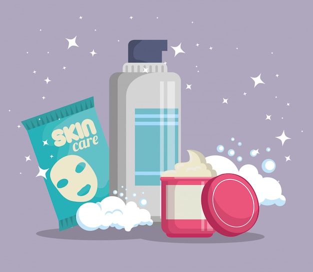 Conjunto De Productos De Cremas Faciales Vector Gratis 5609