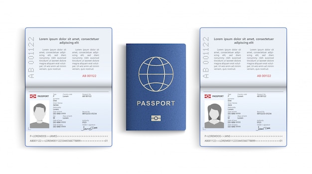 Conjunto Realista De Pasaporte Documento De Identidad Aislado Vector Premium 3698