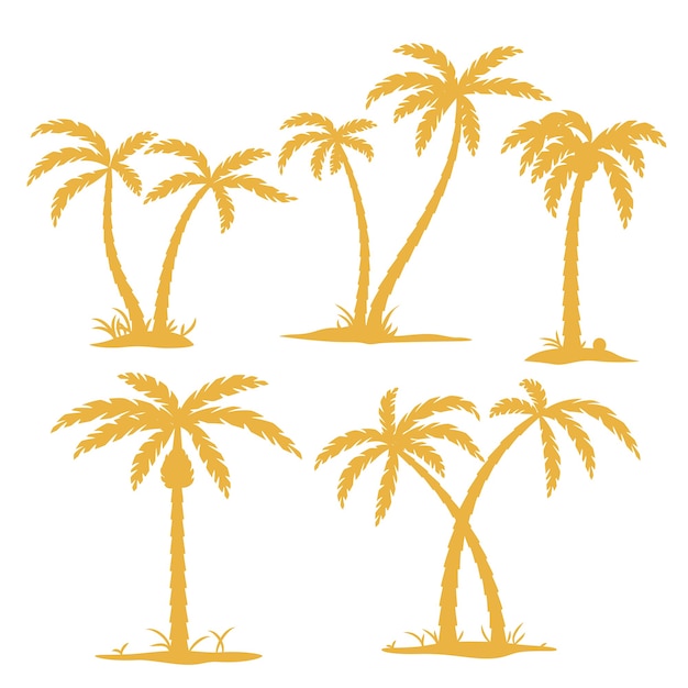 Conjunto de silueta de palmera | Vector Gratis