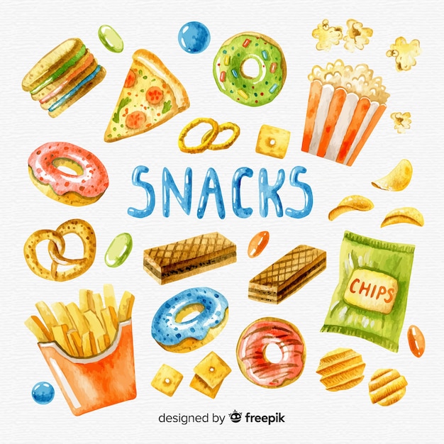 Conjunto De Snacks Vector Gratis