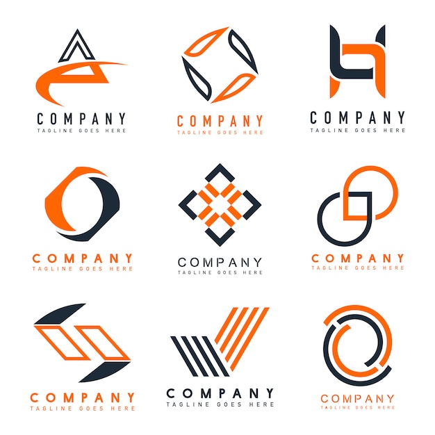 Conjunto de vector de ideas de diseño de logotipo de empresa vector gratuito