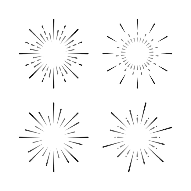 Conjunto de vectores de explosión de fuegos artificiales vector gratuito