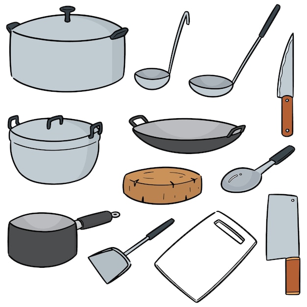 Conjunto De Vectores De Herramienta De Cocina Vector Premium