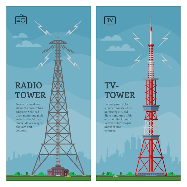 Construcción de la antena de la torre del horizonte global de la torre