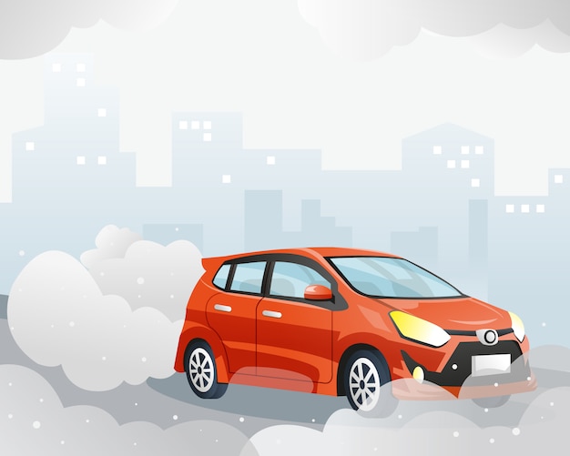 Contaminación del aire del automóvil Vector Premium
