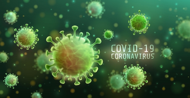 Coronavirus 2019-ncov y fondo de virus con células de la ...