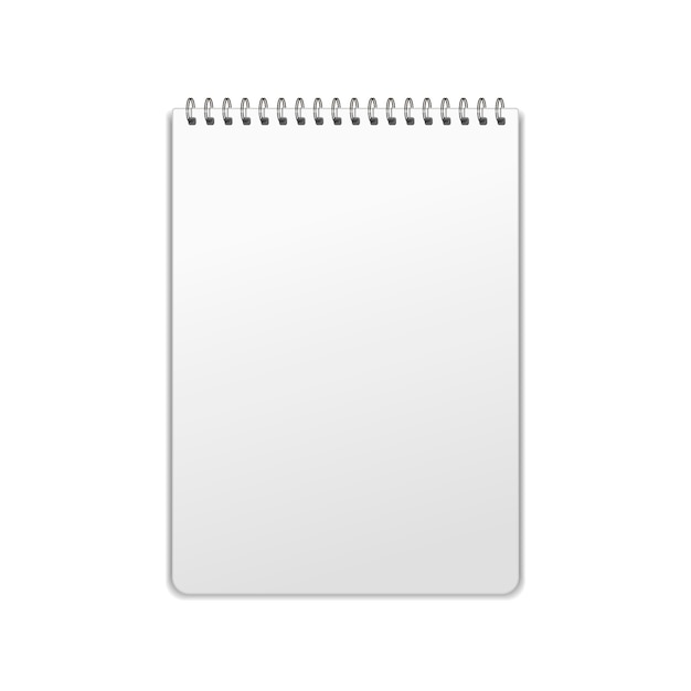 Cuaderno Espiral Blanco Vertical Vector Premium