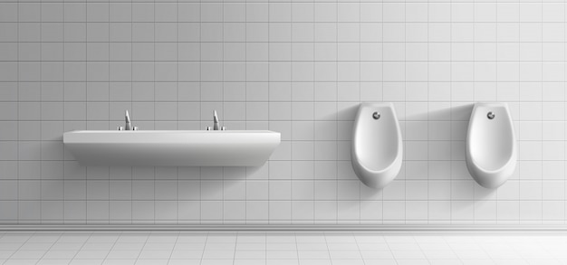Cuarto de baño público para hombre interior minimalista ...