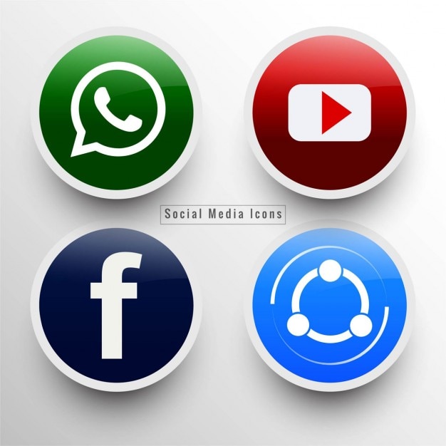 Cuatro Iconos Redondos Redes Sociales Vector Gratis 9117