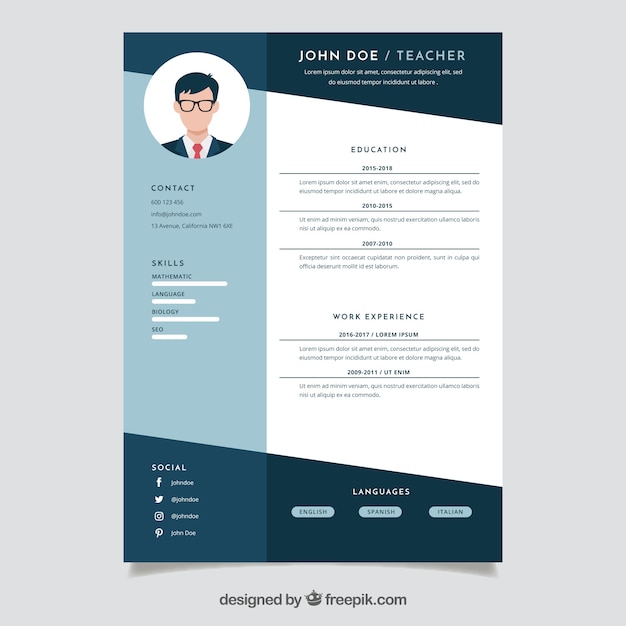 Curriculum vitae profesional | Vector Gratis